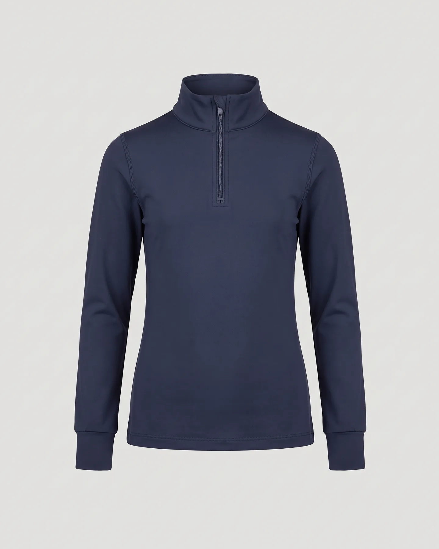 Sous-pull marine à col montant et zip quart, taille enfant, à plat
