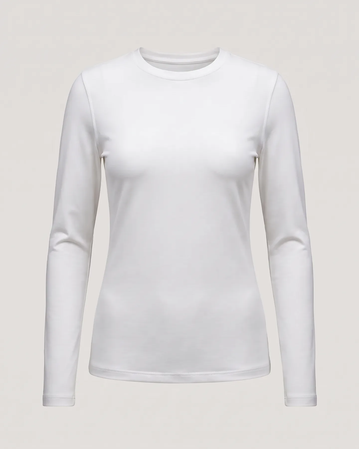 T-shirt technique gris clair à col rond, à plat